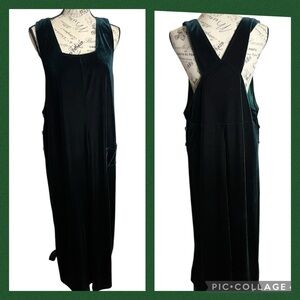 Vintage Green Velour Jumper Dress